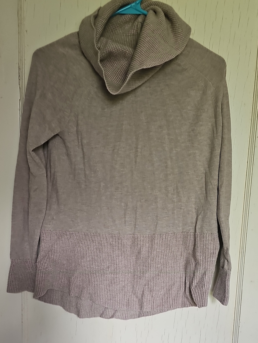 Womens Shawl Collar Sweater in Taupe